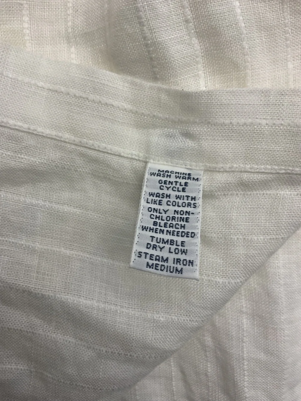 Polo Ralph Lauren Men XXL White Textured Stripe 100% Linen Button Down Shirt